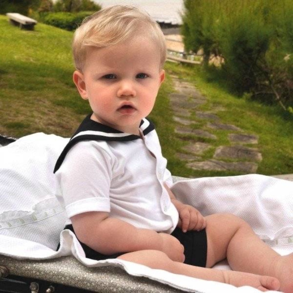 Rachel Riley London White/Navy NWT Sailor Suit Sz 12 Months